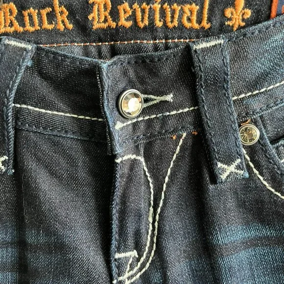 NWOT Rock Revival Women's Dark Wash Stephanie Boot Cut Jeans Size 27 - Picture 7 of 16